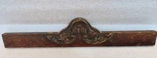 Antique Victorian Oak Crest Pediment w/ Applied Carving 16 1/2" x 3" high