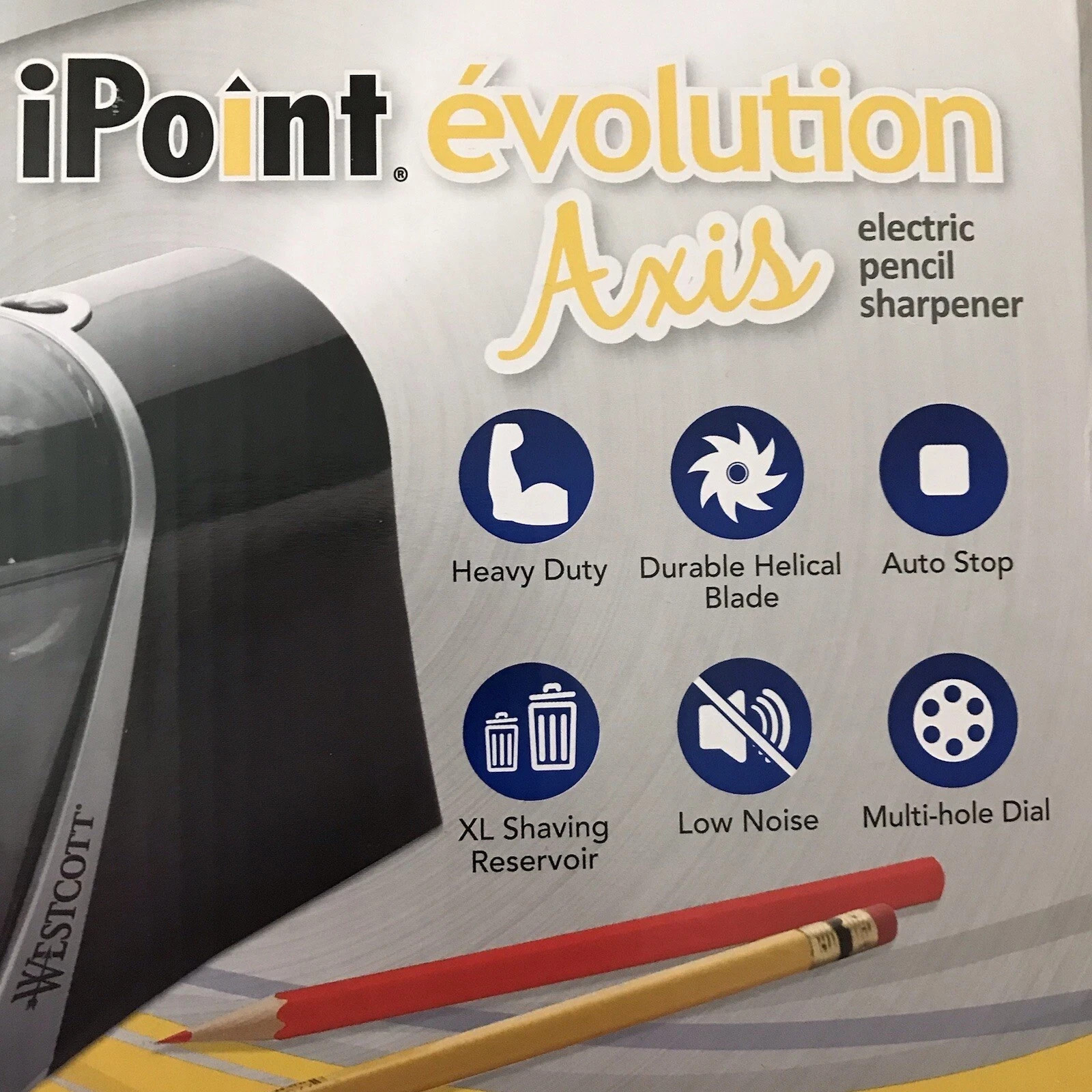 Westcott Electric iPoint Evolution Axis Heavy Duty Classroom Pencil Sharpener