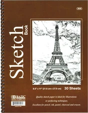Sketch Book 30 Ct. 8.5" X 11", Spiral Side Bound Sketchbook Drawing Pads