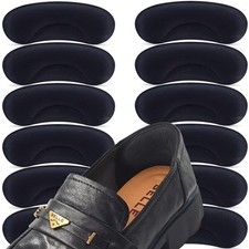 6 Pairs Heel Cushion Pads for Shoes Too Big, Shoe Grips Liners Black