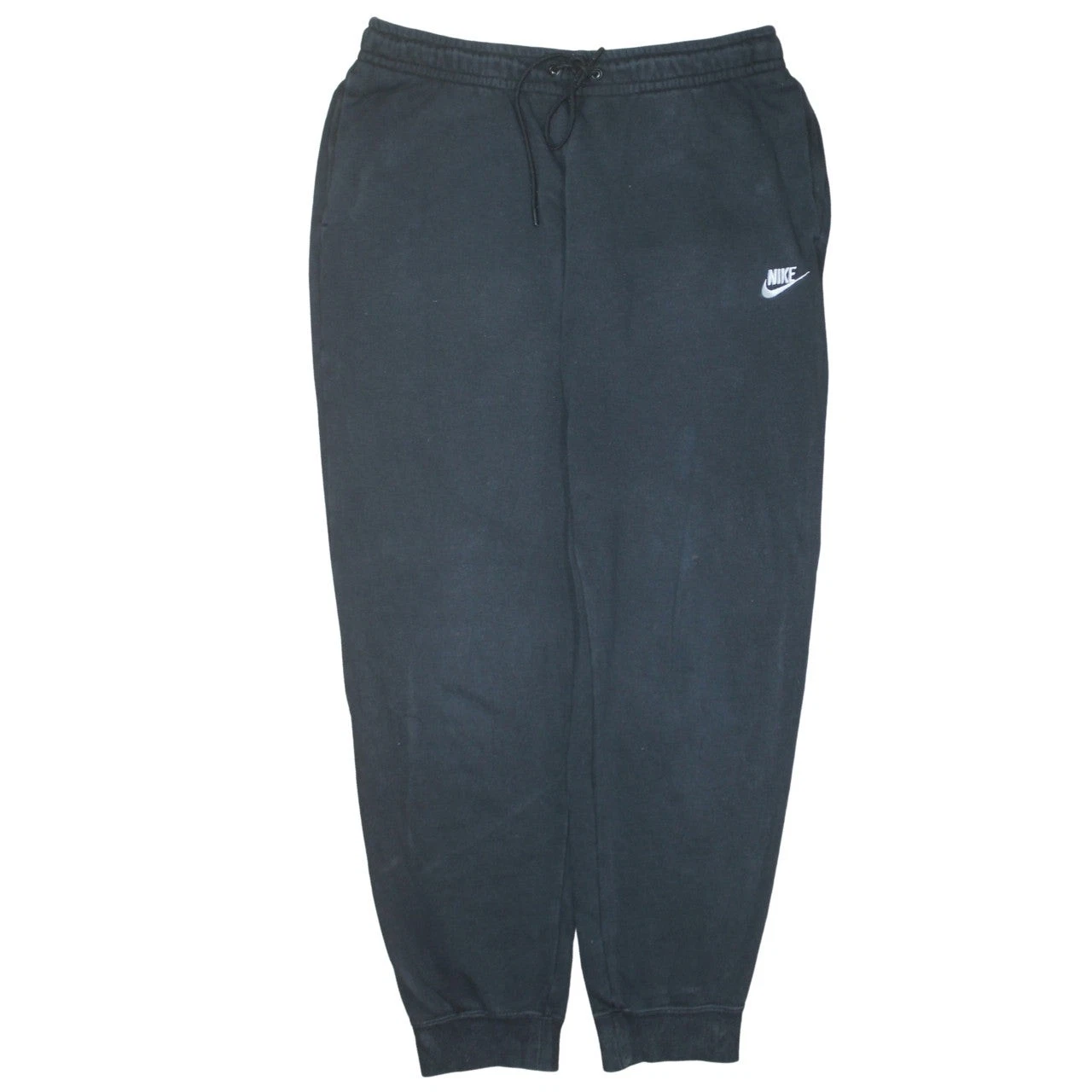 Nike Men's Black XL Fleece Sweatpants with Logo and Drawstring Waist