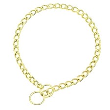 Gold Dog Chain Collars Heavy Duty Metal Slip Training Collar for Large Dogs ...