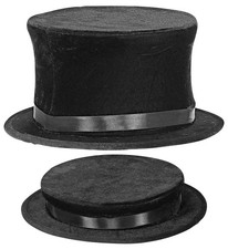 Samt Zylinder klappbar Schwarz Gr. 57-60 Chapeau Claque Kabarett Zauberer Hut