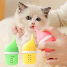 Pet Nurser Bottle 40ml Dog Kitten Milk Feeding Bottle Silicone Reusable Nipple