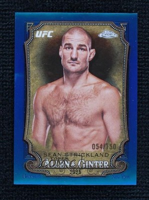2025 Topps Chrome UFC Allen and Ginter Blue Refractor /150 Sean Strickland 19q5