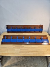 Unique Pair of Coat Racks Wall Mounted Mahogany Backed Scratch Built Large Size