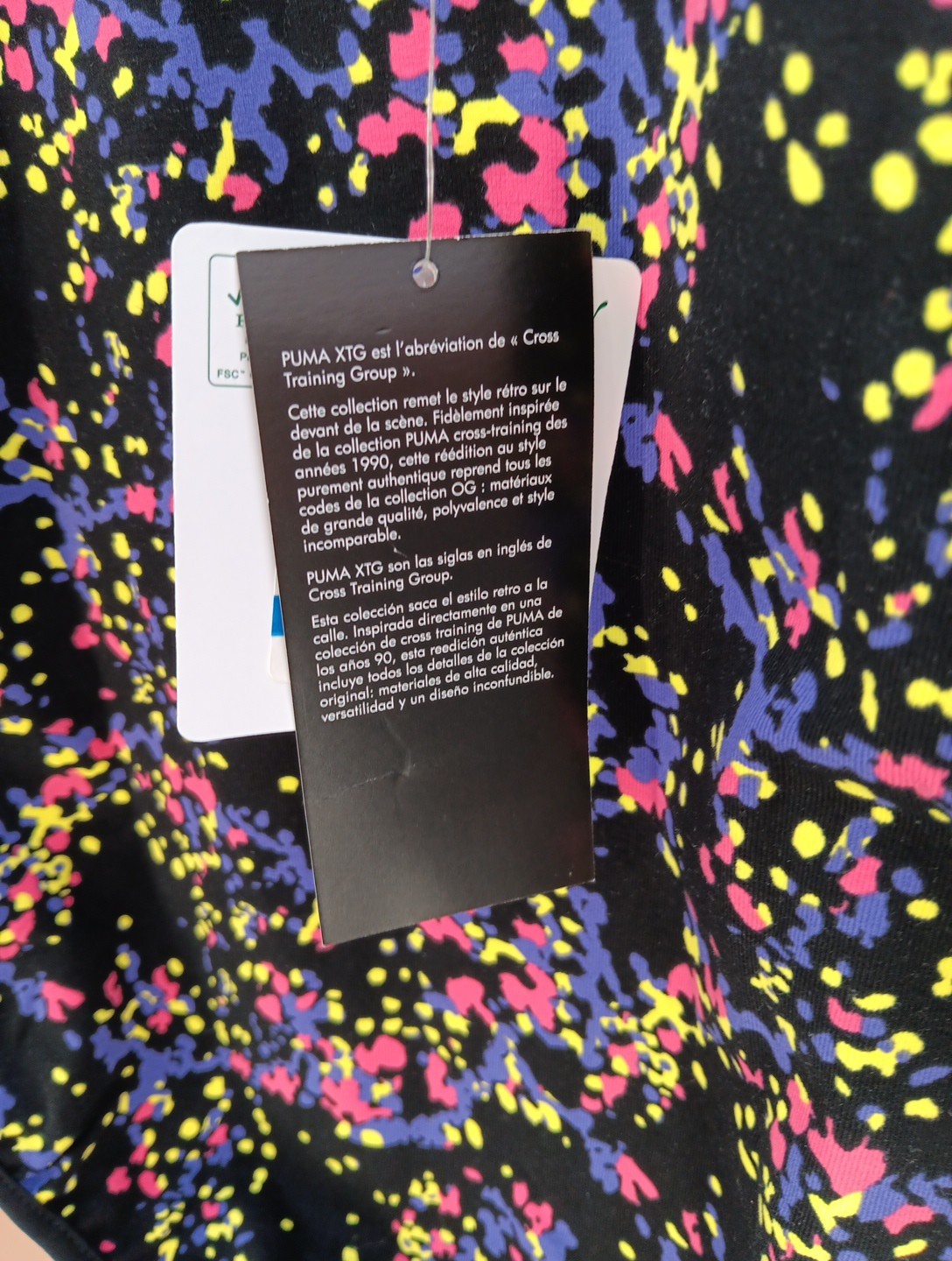 Puma Bodysuit Womens XL All Over Print Black Multi Activewear Performance Gym thumbnail 6