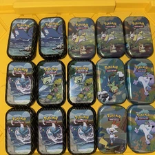 Lot (15) Pokemon Trading Card Game Mini Tin Card Holder (EMPTY)
