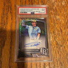 2025 Bowman Chrome Carson Williams Steel Metal Auto /100 #BMA-CW PSA 9 Tampa Bay