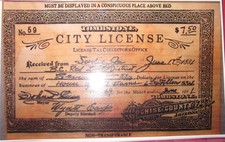 USA- Tombstone - Redlight- LIcense von Wyatt- Earp f&uuml;r seine Freundin zur Arbeit