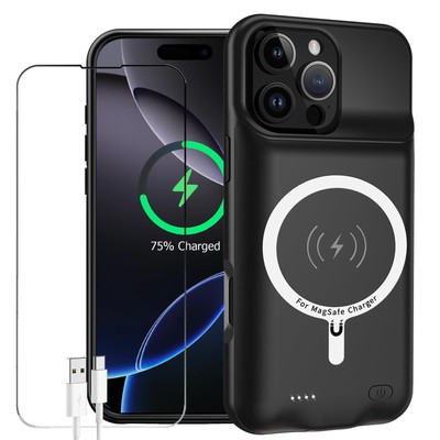 Battery Case for iPhone 16 Pro, Enhanced 10000mAh Portable Protective Wireles...