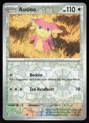 Audino 124/159 Common Journey Together Pokemon Reverse Holo Near Mint