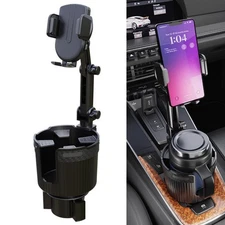 Car Cup Holder Phone Mount Auto Cell Phone Stand w/ Drink Expand Adjustable Base
