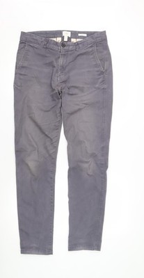 Graue Slim Fit Chinohose Herren UK Größe L H&M