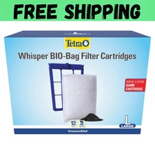 TETRA WHISPER BIO-BAG DISPOSABLE FILTER CARTRIDGES UNASSEMBLED LARGE 12 PACK New