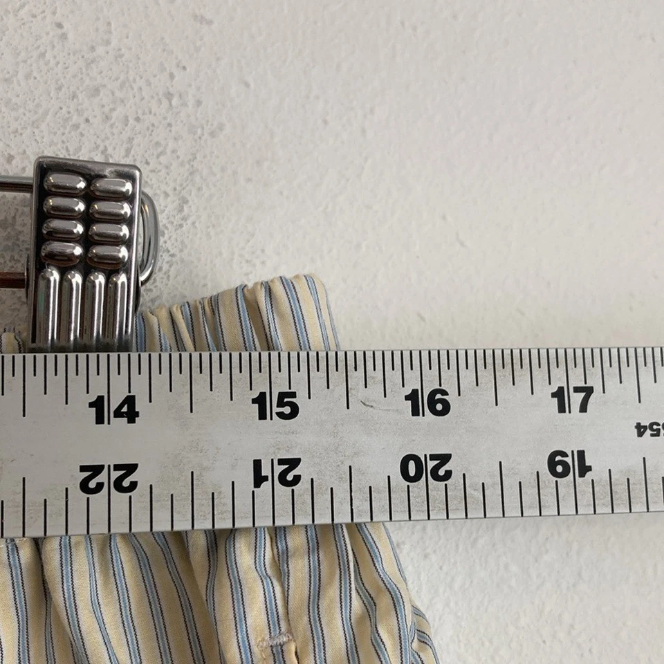 J Crew Mujer Algodón Popelina Largo Boxer Corto a Rayas Mediano Plátano Color Crema Foto 3 de 4