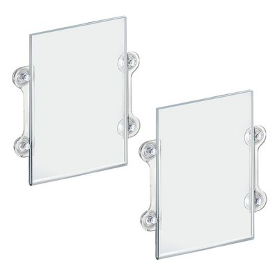 106606-2pack 8.5-Inch W by 14-Inch H Acrylic Sign Holder with Suction Cups (P...