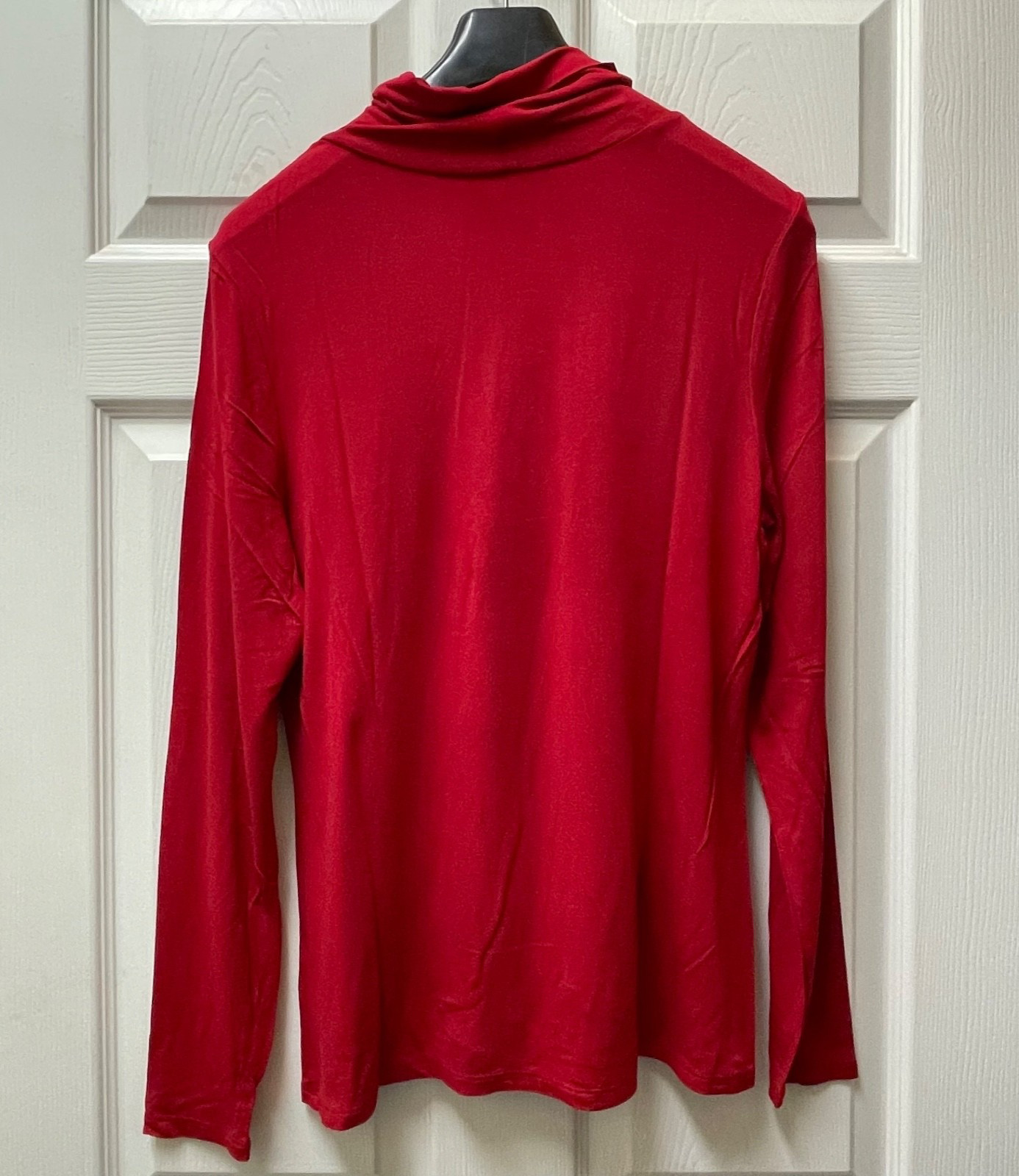 Women's Basic Turtleneck Red Knit Long Sleeve Str… - image 4