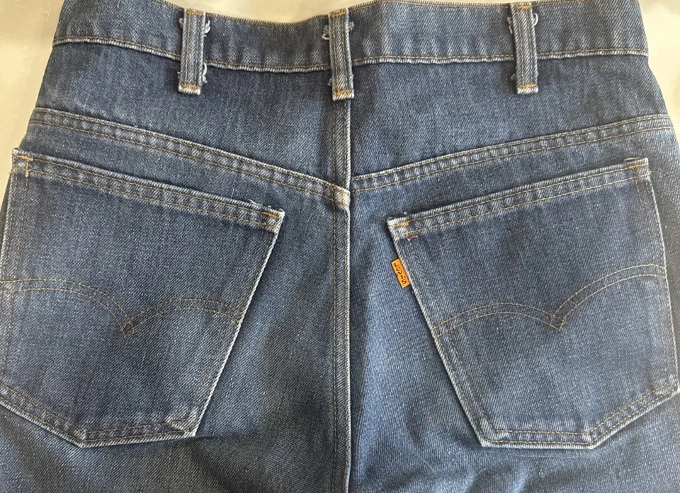 Levi’s 646 Vintage Orange Tab Bell Bottom Flare Denim Jeans Size 32x31.5” Hippie - Image 4 of 4