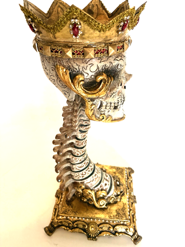 KATHERINE'S COLLECTION SKELETON FACE FIGURINE MASQUERADE MARDI GRAS VENETIAN - Picture 6 of 10