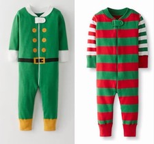 HANNA ANDERSON set of two zip up Christmas pajamas 9-12 month Baby Organic EUC