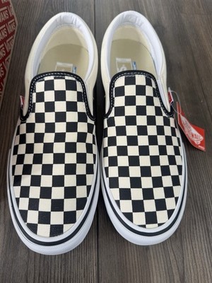 Vans Pro Slip On Checkerboard UltraCush Black White Skate Mens 11 RARE!  🔥