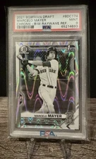 2021 BOWMAN DRAFT CHROME #BDC174 MARCELO MAYER B&W RAYWAVE REFRACTOR PSA 9 MINT