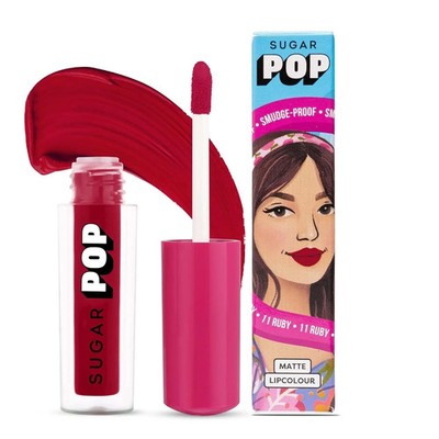 SUGAR POP Matte Lipcolour Vitamin E Super-Pigmented Smudge-proof Ruby 1.6 ml