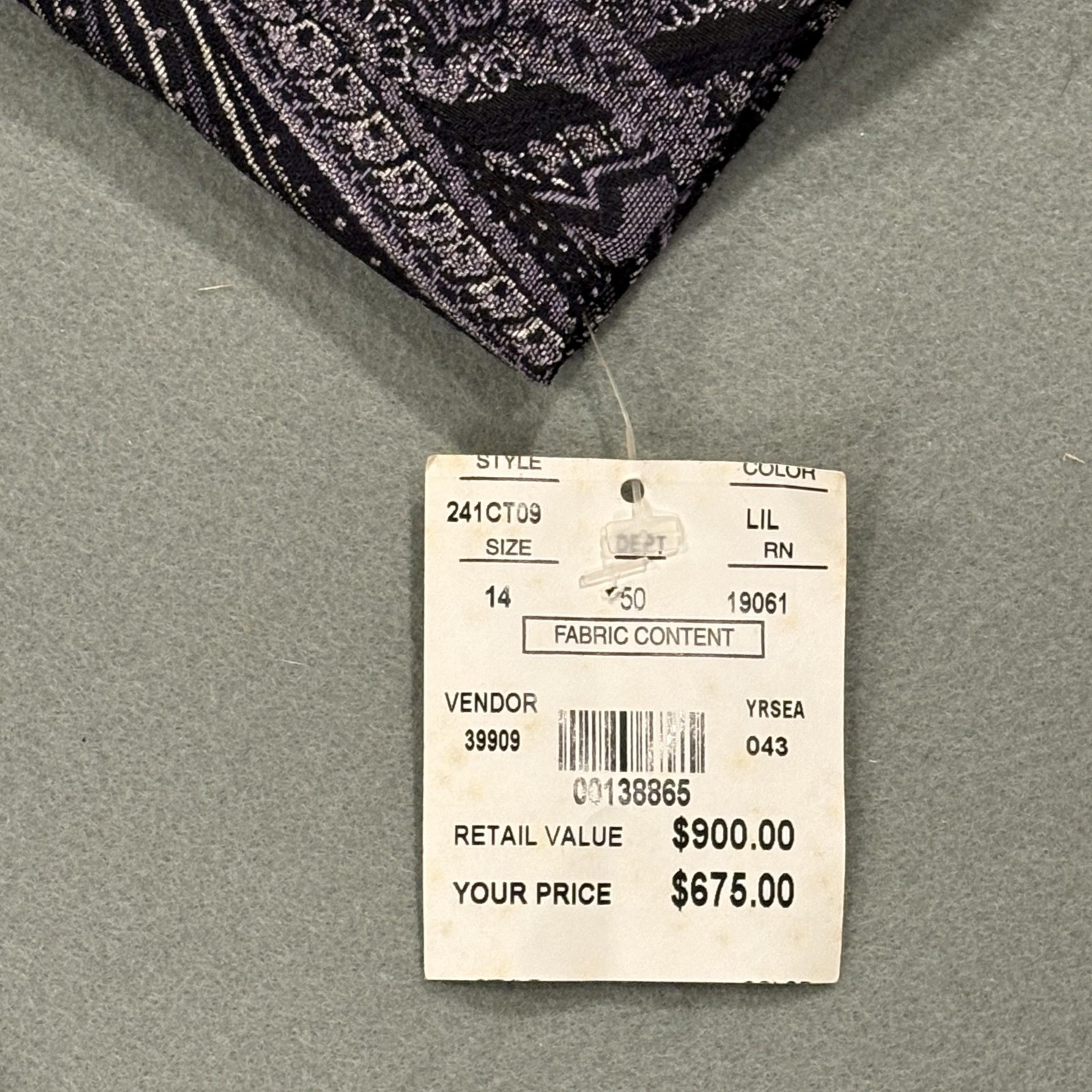 Vintage Elan By Tanner Coat Womens 14 Purple Paisley Mink Fur Collar Long NEW