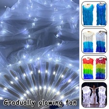 LED Gradient Belly Dance Light Fan Dance Performance with Three-color Props.