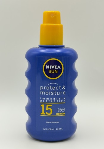 NIVEA Sun Protect & Moisture SPF15 Sun Spray 200ml UVA UVB Water Resistant