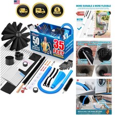50-Pieces 35-Feet Dryer Vent Cleaner Kit, Dryer Cleaning Tools, Include Omnid...