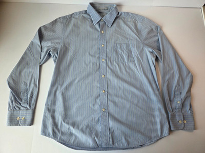 Gap Fitted Long Sleeve Dress Shirt-Blue- Men's Size L, 16-16 1/2 Button Down