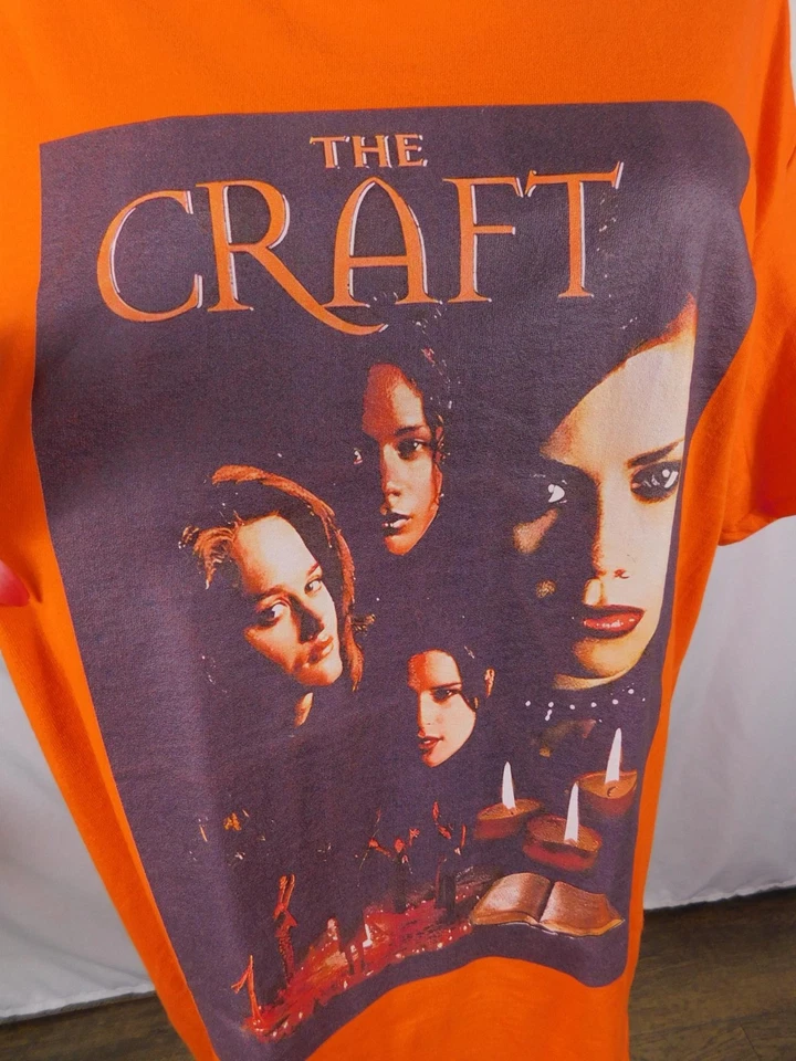 工艺衬衫大号橙色恐怖电影图形 T 恤万圣节女巫哥特 — 第 4/4 张图片