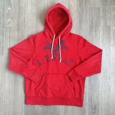 American Eagle Outfitters Hoodie Mens Large Red Pullover Logo Graphic Sweatshirt