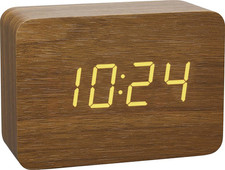 TFA 60.2549.08 Funk Wecker Holz Uhr Alarmwecker Hell-Braun Alarmzeiten 1