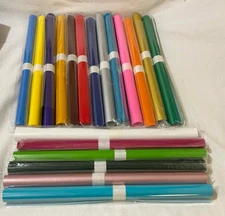 Lot Of 19 Small Rolls Multi Color Transfer Vinyl 12 Inch x 3 Feet Per Roll