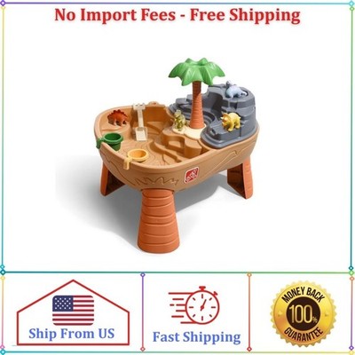 Step2 Dino Dig Sandbox and Water Table with 7-Piece Dinosaur Playset for Toddler