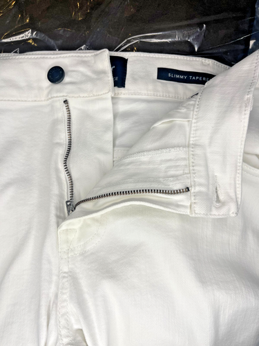 7 For All Mankind Luxe Performance Slimmy Tapered Mens 38X30 Stretch White Jeans - Picture 8 of 10