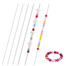 4 Pcs Bead Spinner Needles - 7 Inch Clip-Style, Long Straight Beading Silver