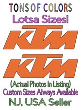 TWO KTM Die Cut Vinyl Decals NOT For Plastic ...