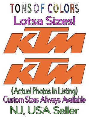 #ad #ad TWO KTM Die Cut Vinyl Decals NOT For Plastic Tanks $19.99