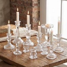 Mumufy 10 Pcs Glass Taper Crystal Candle Hold...