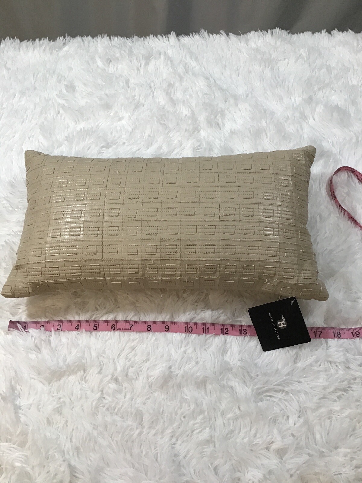 NEW $80 [ Decorative Pillow ] Natural Khaki for Hotel Collec