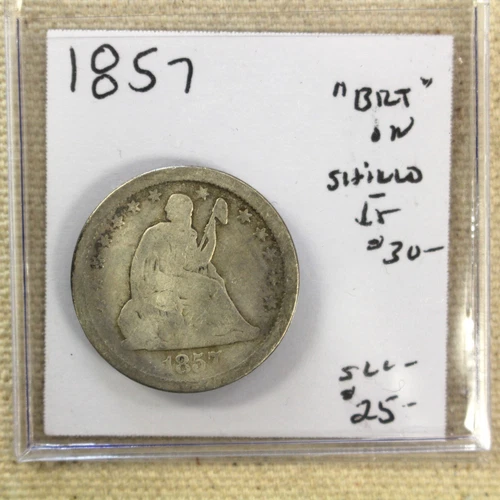 1857 Seated Liberty Quarter Circulated