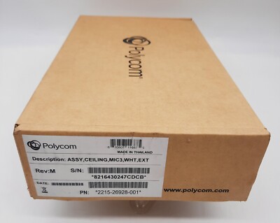 New Polycom 2215-26928-001 White HDX Ceiling Microphone
