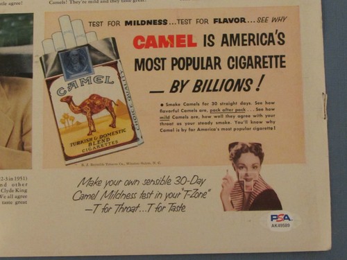 Early Wynn Autographed Camel Cigarette Magazine Advertisement PSA/DNA Authentic - Picture 5 of 7
