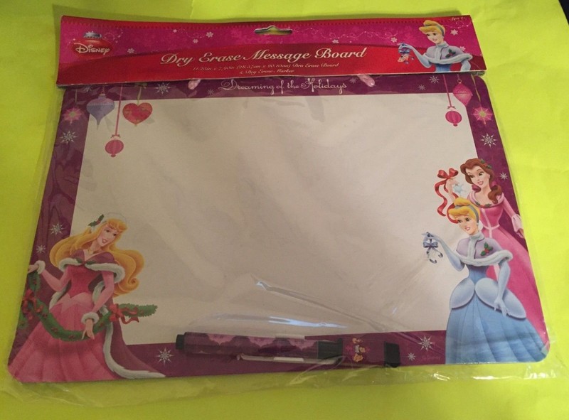 Walt Disney Dry Erase Message Board - Cinderella - Aurora - Belle - New