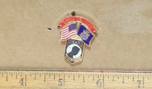 US Flag with Michigan Flag POW*MIA Pin - Picture 2 of 4