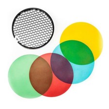 Quadralite Reporter Color Filters and Grid 120mm / Color Gel Filters